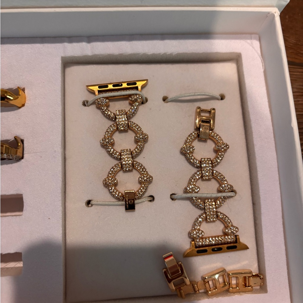 Gold and Silver Rhinestone Watch Band